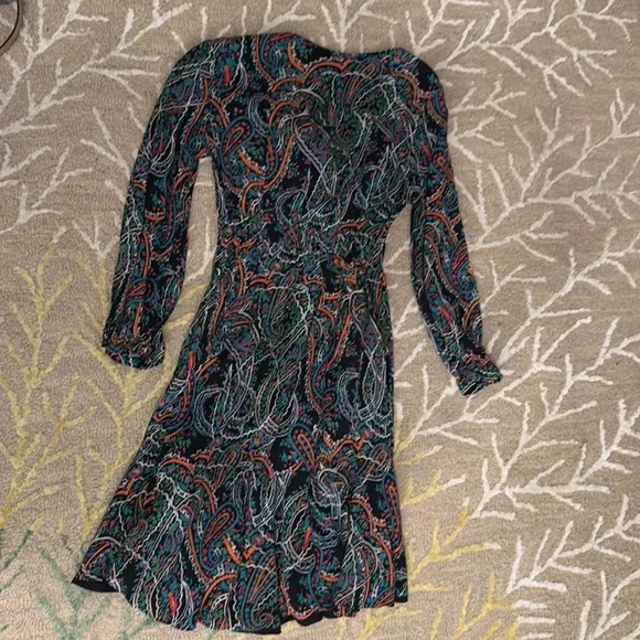 ANTHROPOLOGIE | Maeve Maplewood Blue Paisley V Neck Midi Dress Womens Size S - Picture 4 of 7